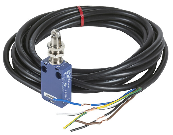 Schneider Electric Schneider Electric XCMD21F2L1 – Limit switch, Limit switches XC Standard, XCMD, M12 steel roller plunger, 1NC+1 NO, snap, 1 m