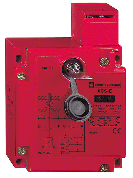 Schneider Electric Schneider Electric XCSE7311 – Safety switch, Telemecanique Safety switches XCS, metal XCSE, 2NC+1 NO, slow break, 2 entries tapped Pg 13, 24 V