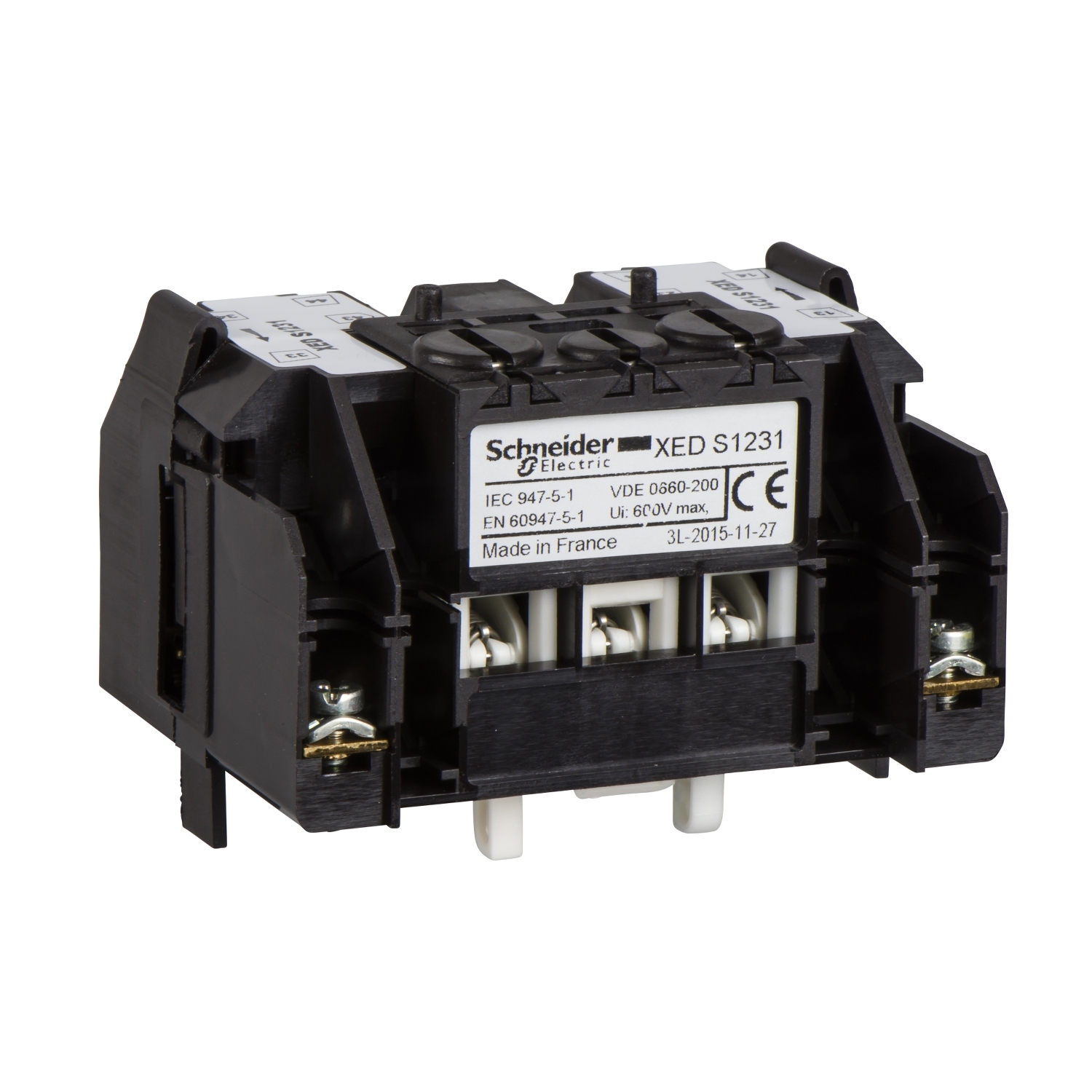Schneider Electric Schneider Electric XEDS1231 – Contact block, Harmony XAC, double contact, spring return, 2-speed, snap action and staggered, 2NO