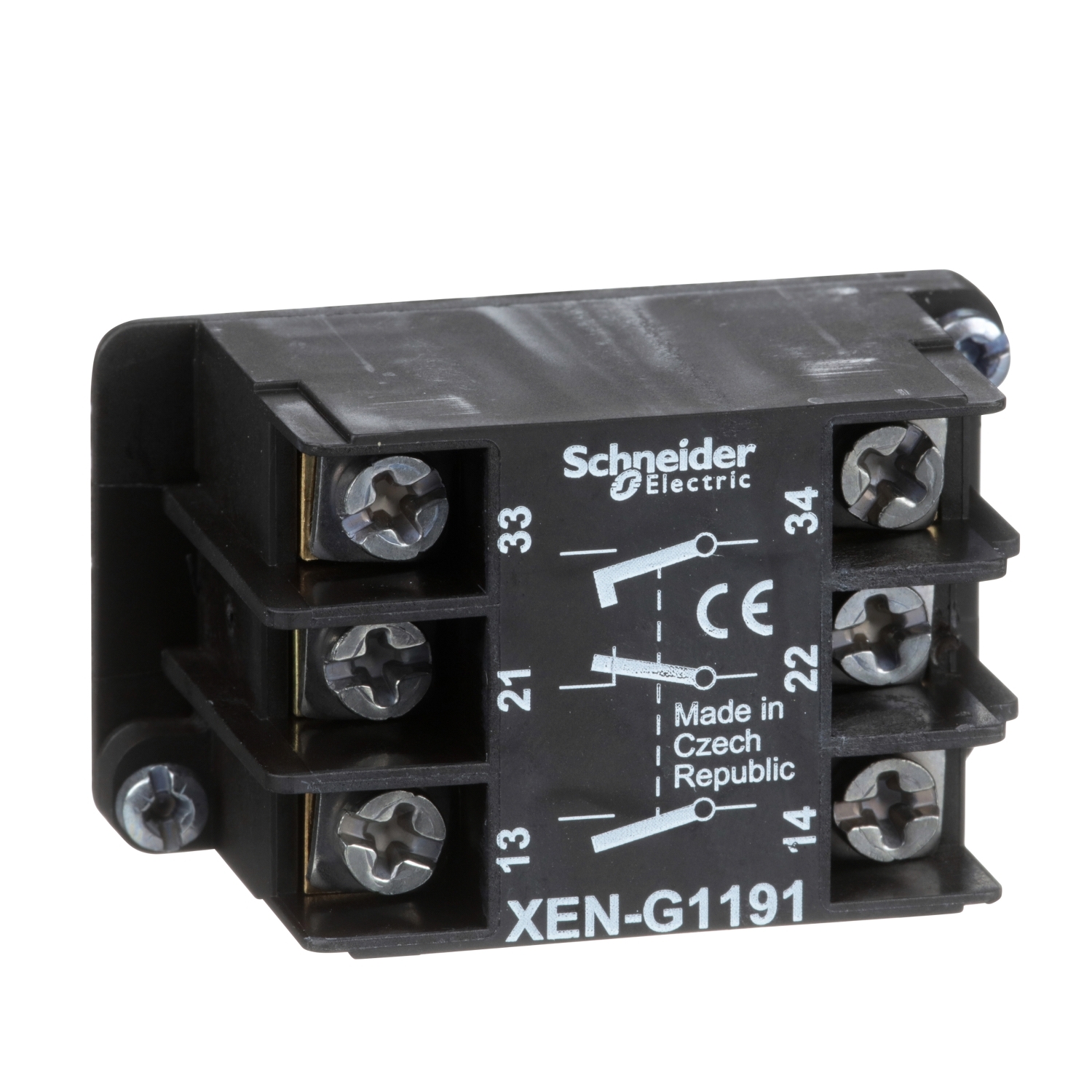 Schneider Electric Schneider Electric XENG1191 – Harmony XAC, Single contact block, spring return, 2-speed, spring return, front mounting, 2 NO + 1 NC