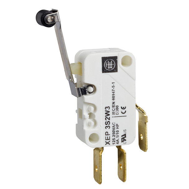 Schneider Electric Schneider Electric XEP3S1W3B529 – Microswitch, Limit switches XC Standard, miniature limit switch, roller lever, 6.35 mm cable clip tags