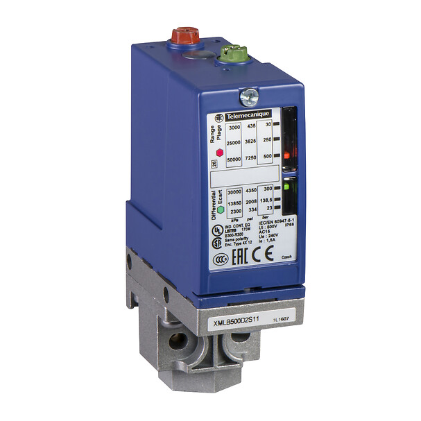 Schneider Electric Schneider Electric XMLB035A2S11 – pressure switch XMLB 35 bar - adjustable scale 2 thresholds - 1 C/O