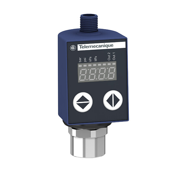 Schneider Electric Schneider Electric XMLR001G2P05 – Electronic pressure sensors, Pressure sensors XM, XMLR 1 bar, G 1/4, 24 VDC, 2xPNP, M12