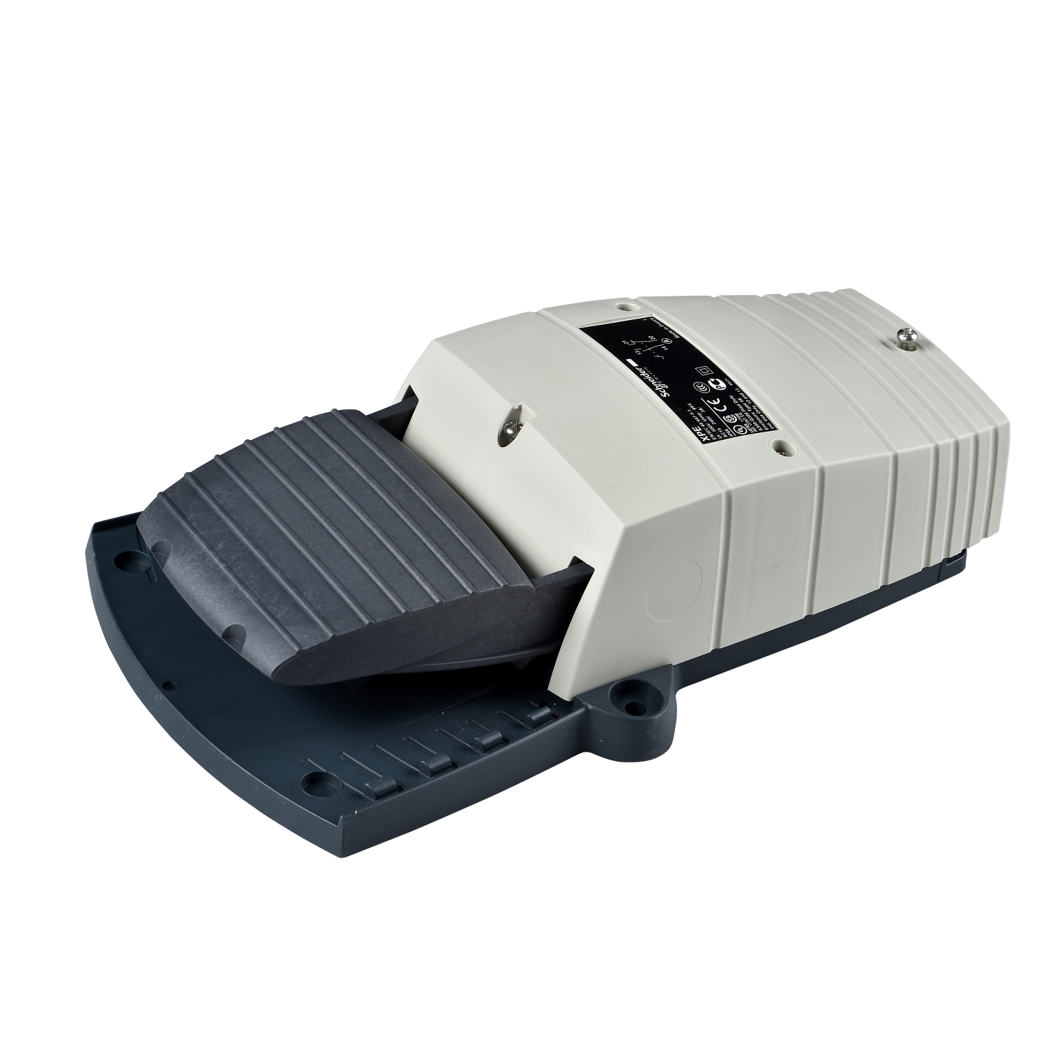Schneider Electric Schneider Electric XPEG110 – Single foot switch, plastic, Harmony XPE, grey, without cover, 1 step, 1 contact 1NC+NO, IP66