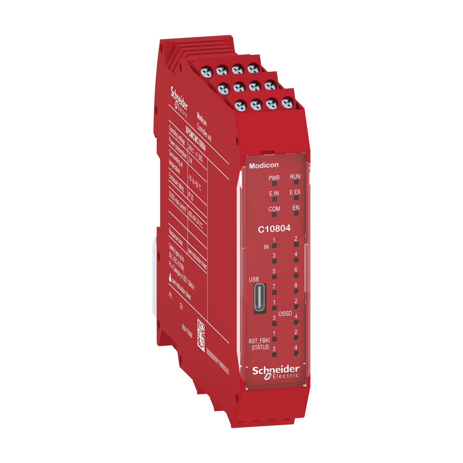 Schneider Electric Schneider Electric XPSMCMC10804 – Safety controller, Modicon MCM, 8 inputs 4 outputs, monitors expansion modules, screw