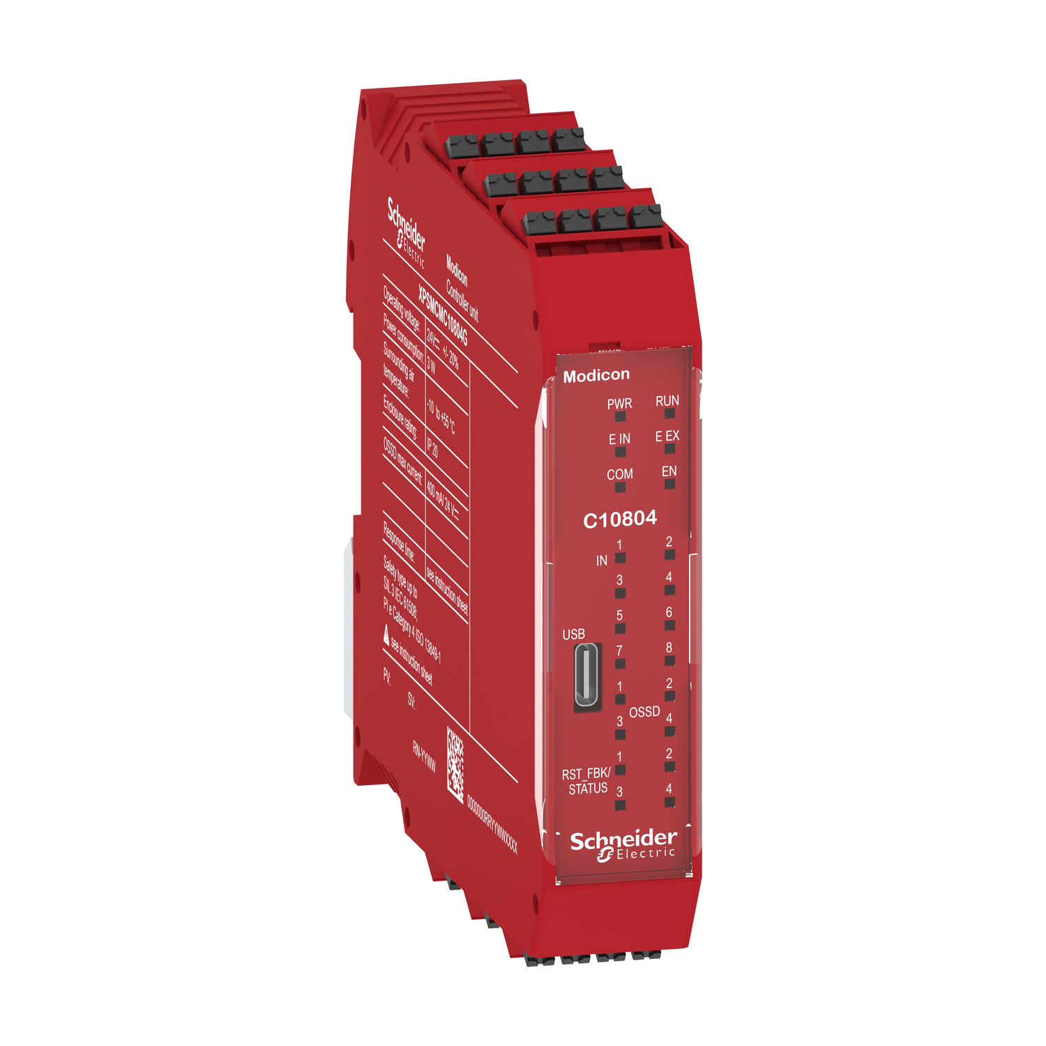 Schneider Electric Schneider Electric XPSMCMC10804G – Safety controller, Modicon MCM, 8 inputs 4 outputs, monitors expansion modules, spring