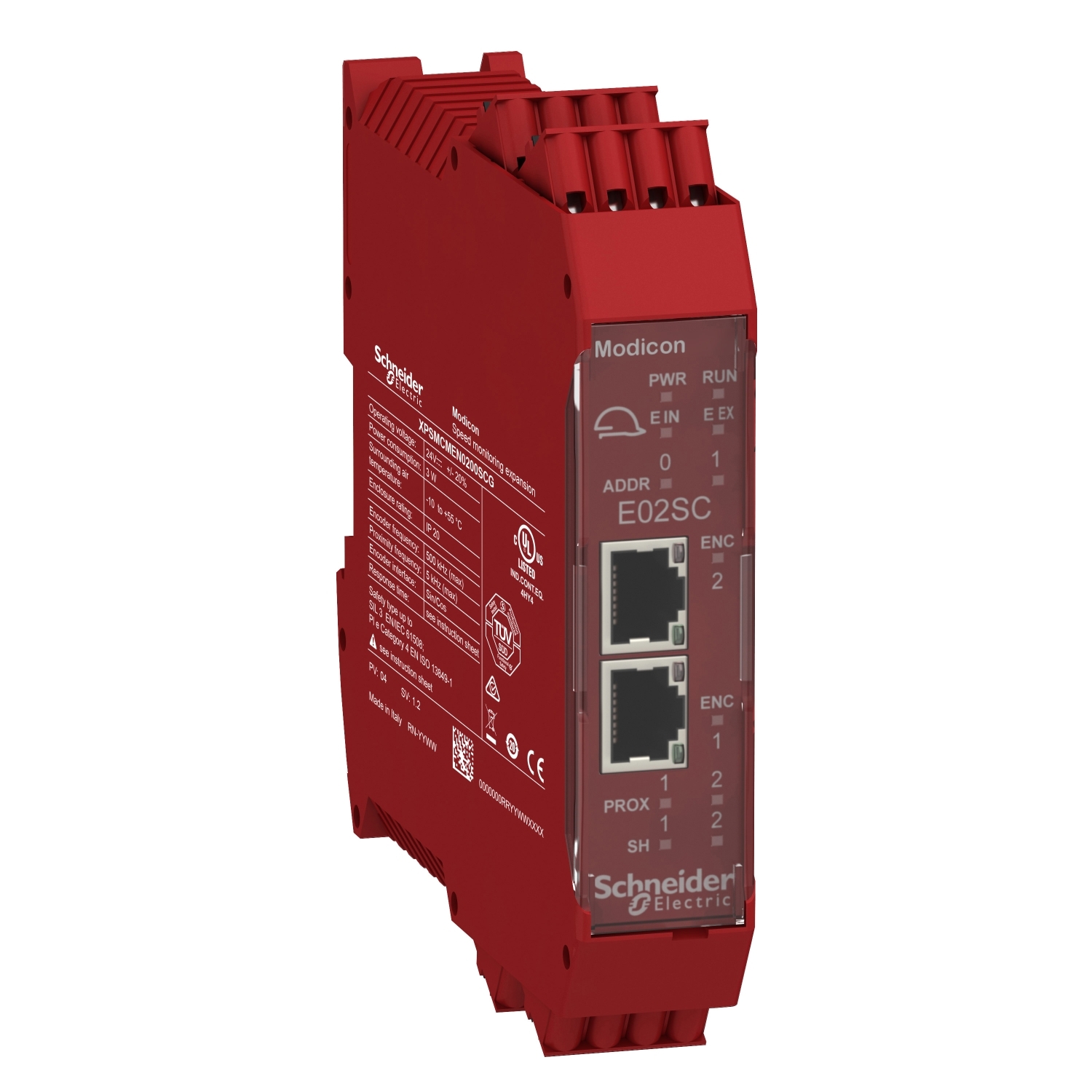 Schneider Electric Schneider Electric XPSMCMEN0200SCG – Speed monitoring 2 Sin/Cos encoder expansion module with spring term