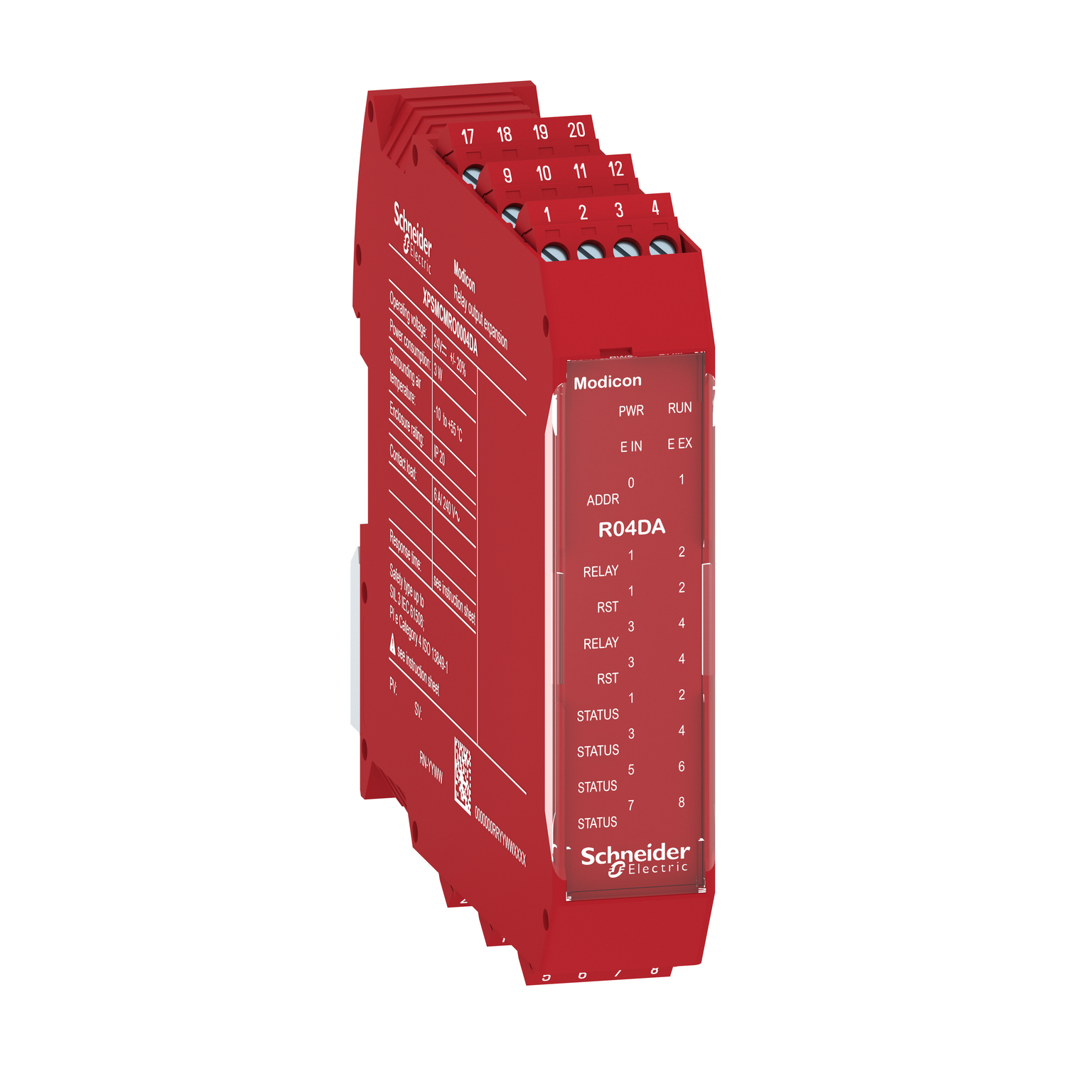 Schneider Electric Schneider Electric XPSMCMRO0004DA – expansion module, Modicon MCM, 4 safety relay outputs, with diagnostic outout, with backplane connection, screw