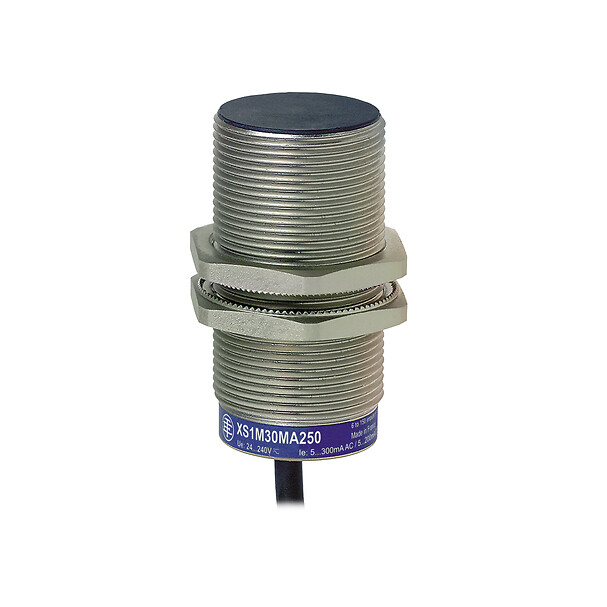 Schneider Electric Schneider Electric XS630B1MBL2 – Inductive proximity sensors XS, inductive sensor XS6 M30, L62mm, brass, Sn15mm, 24...240VAC/DC, cable 2 m