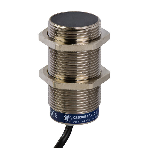 Schneider Electric Schneider Electric XS630B1PAL2 – Inductive proximity sensors XS, inductive sensor XS6 M30, L62mm, brass, Sn15mm, 12...48 VDC, cable 2 m