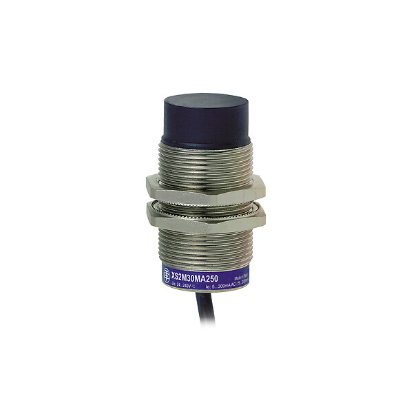 Schneider Electric Schneider Electric XS630B4MBL2 – Inductive proximity sensors XS, inductive sensor XS6 M30, L66mm, brass, Sn22mm, 24...240VAC/DC, cable 2 m