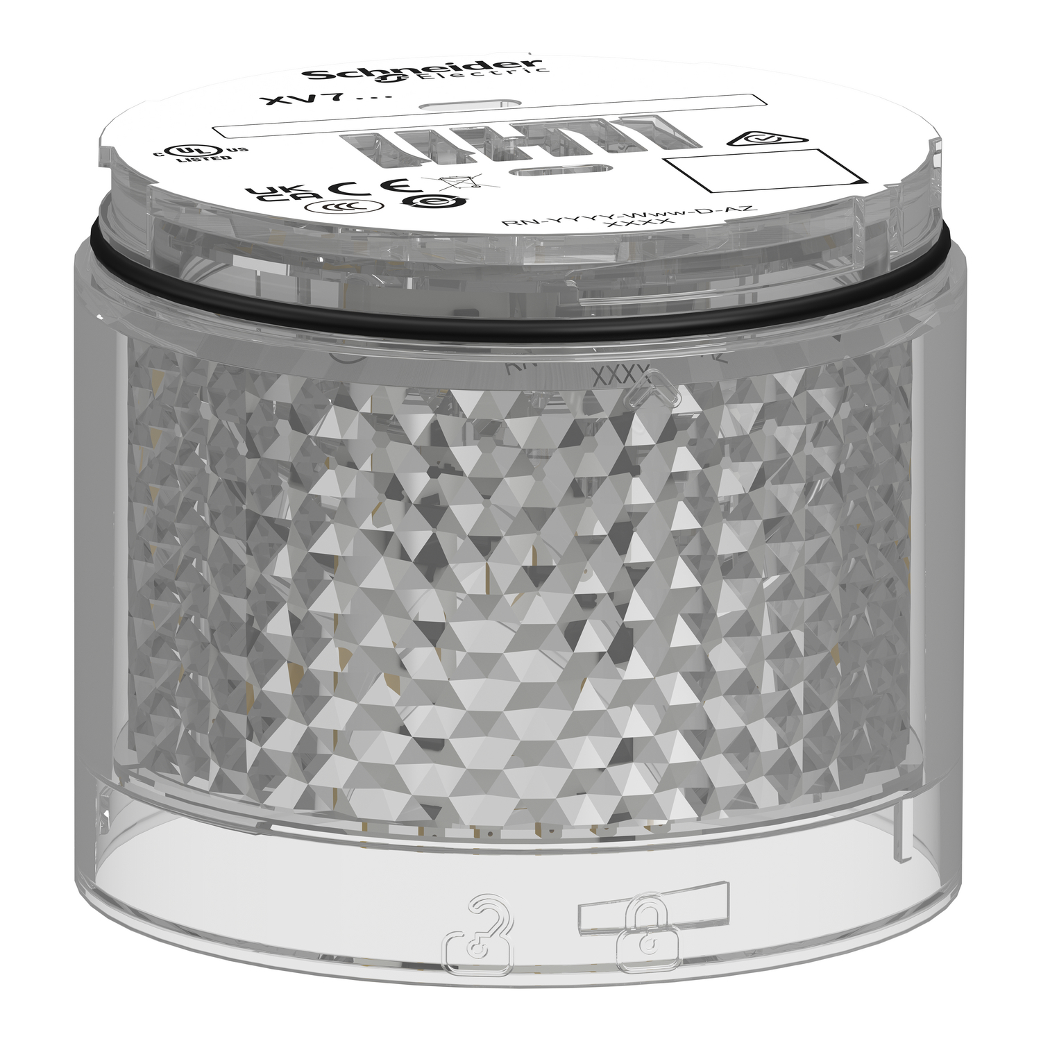 Schneider Electric Schneider Electric XVB7C27 – Light Module, Harmony XVB7 Modular Tower Light, White, Ø70mm, Steady, Colored Lens