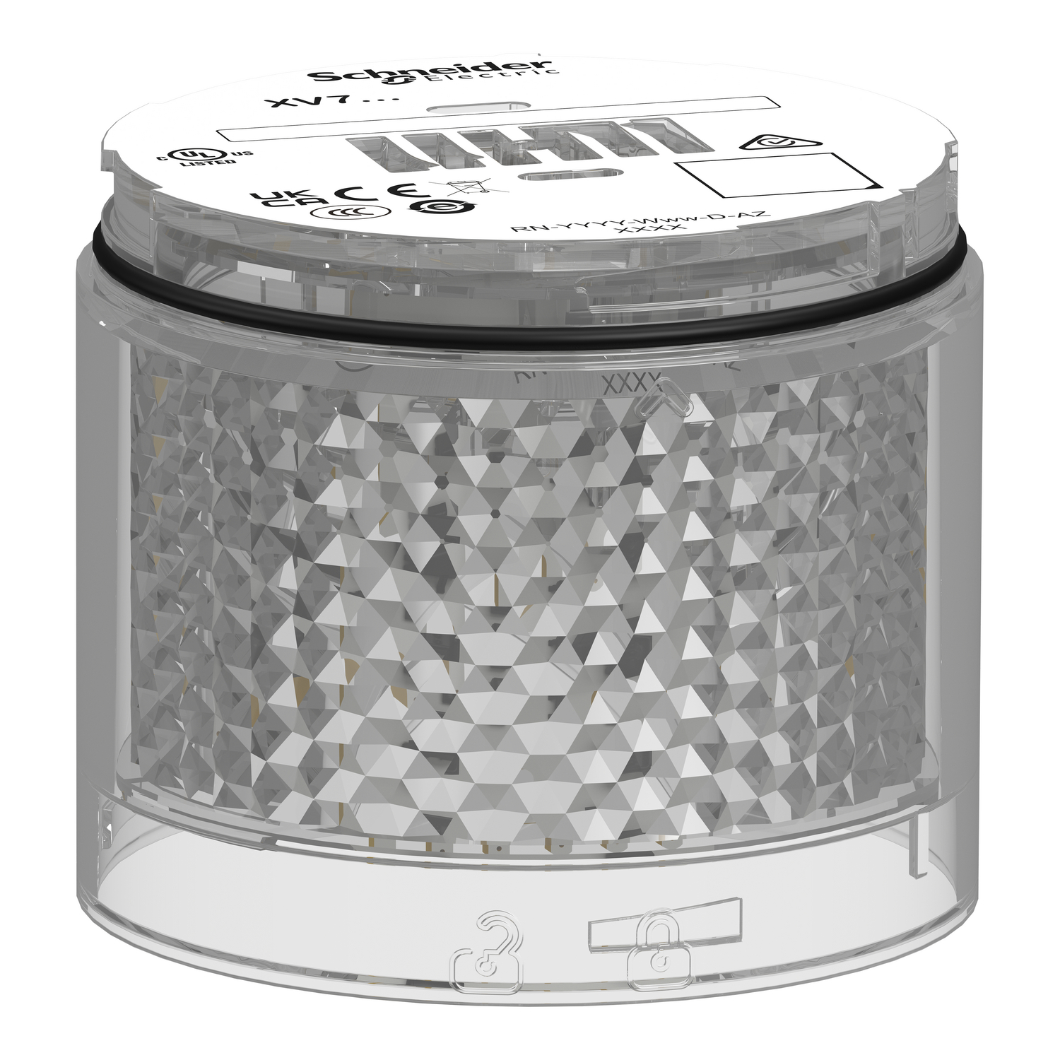 Schneider Electric Schneider Electric XVB7CM9 – Light Module, Harmony XVB7 Modular Tower Light, Multi Pattern & Colored, Ø70mm, Clear Lens