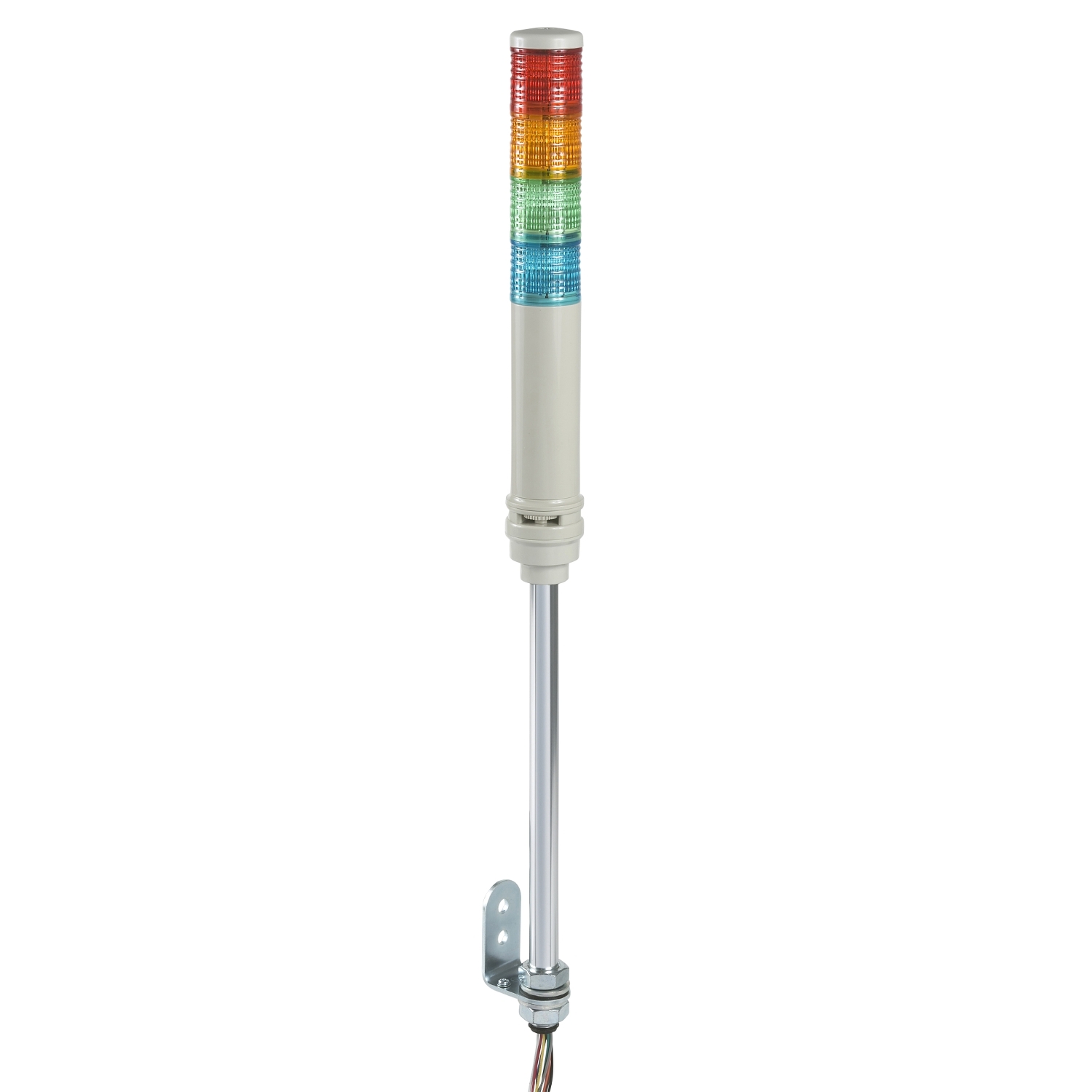 Schneider Electric Schneider Electric XVC4B45S – Harmony XVC, Monolithic precabled tower light, plastic, red orange green blue, Ø40, tube mounting, steady or flashing, buzzer, IP23, 24 V AC/DC