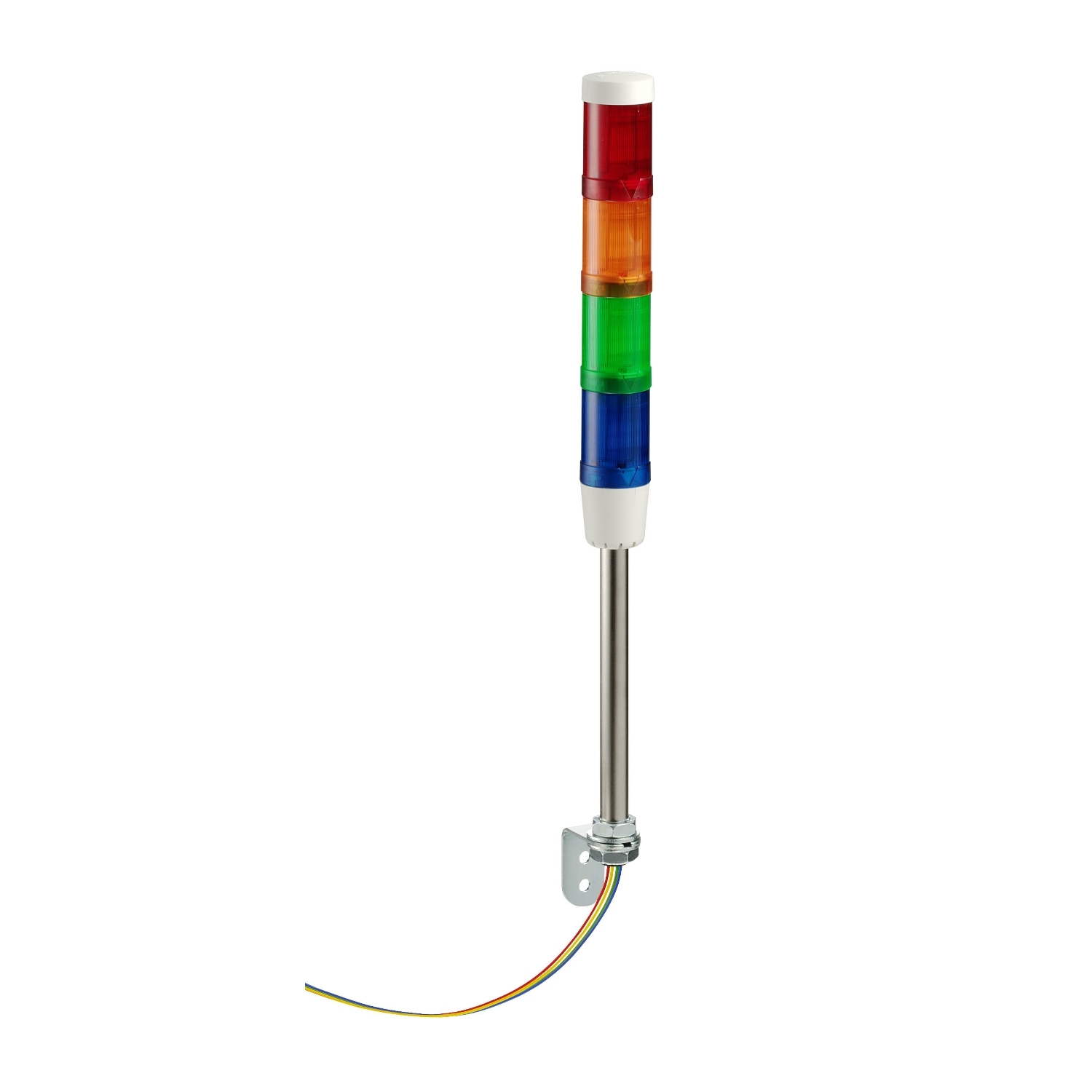 Schneider Electric Schneider Electric XVMB2RAGBSSB – Modular tower lights, Harmony XVM, aluminium, support tube with bracket, red orange green blue, 45mm, steady, super bright LED, buzzer, 24V AC DC