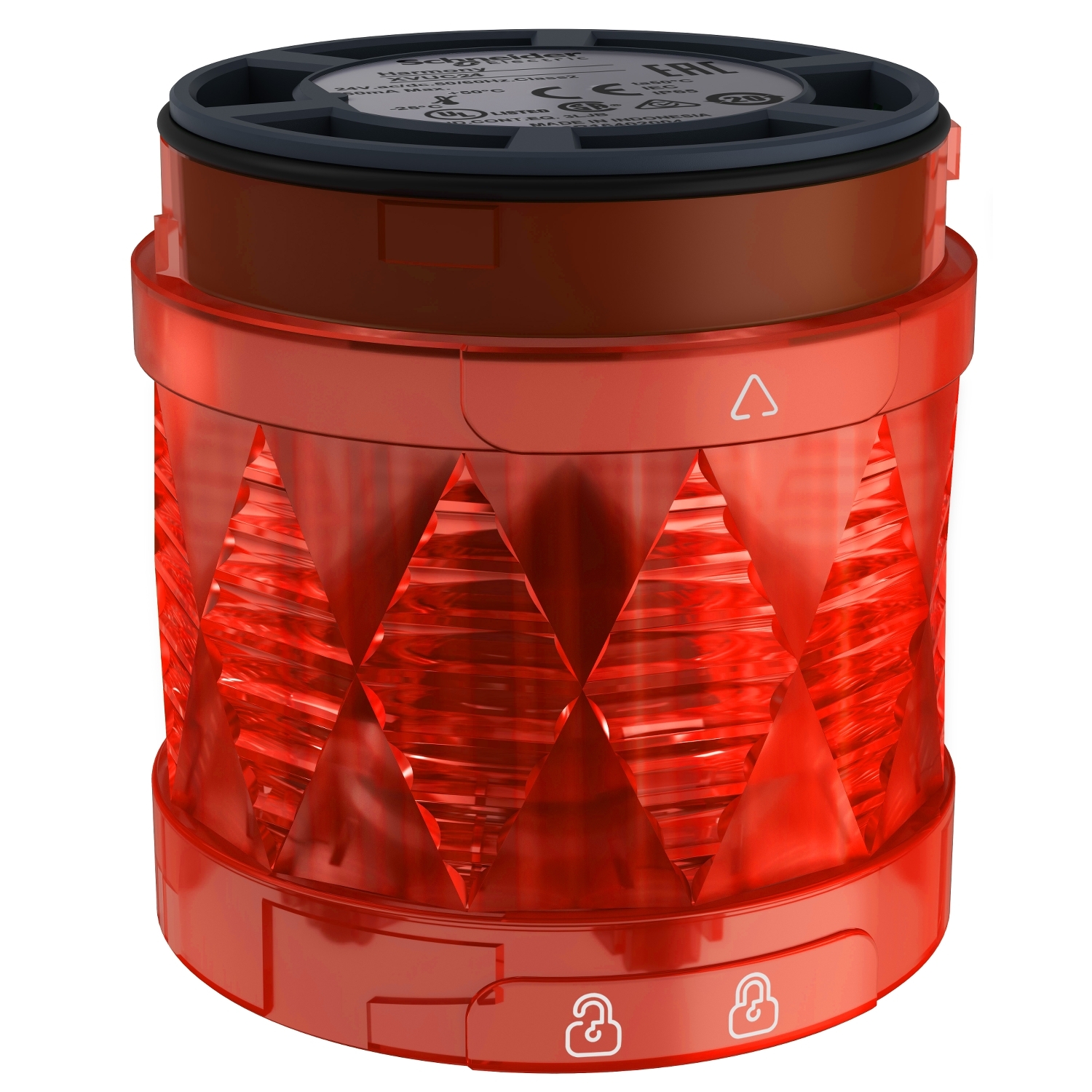 Schneider Electric Schneider Electric XVUC24 – Modular tower light, Harmony XVU, illuminated LED units, red, 60, steady, IP65, 24V AC DC