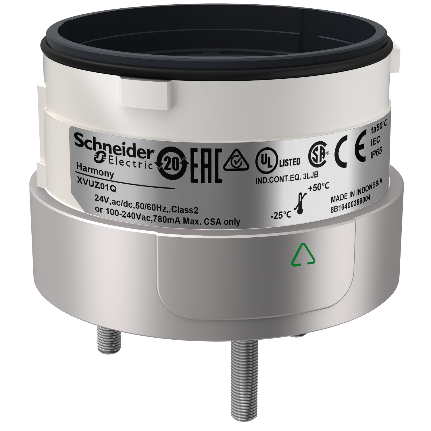 Schneider Electric Schneider Electric XVUZ01Q – Fixing unit for modular tower lights, Harmony XVU, silver, 60mm, 3 pins direct mounting