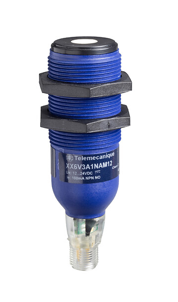 Schneider Electric Schneider Electric XX6V3A1NAM12 – Ultrasonic sensors XX, ultrasonic sensor cylindrical M30, Sn 1 m, NO, M12 connector