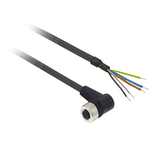 Schneider Electric Schneider Electric XZCP1264L5 – Pre wired connectors XZ, elbowed female, M12, 5 pins, cable PUR 5 m