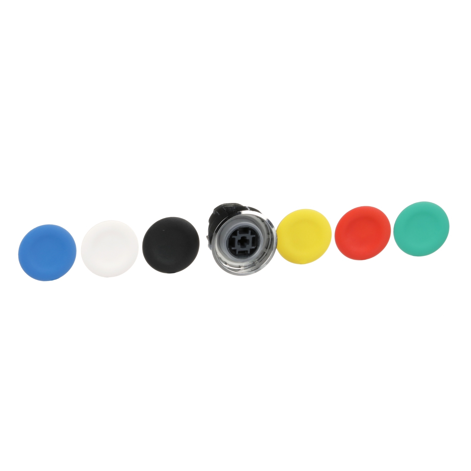 Schneider Electric Schneider Electric ZB4BA9 – flush pushbutton head Ø22 spring return with 6 coloured caps unmarked