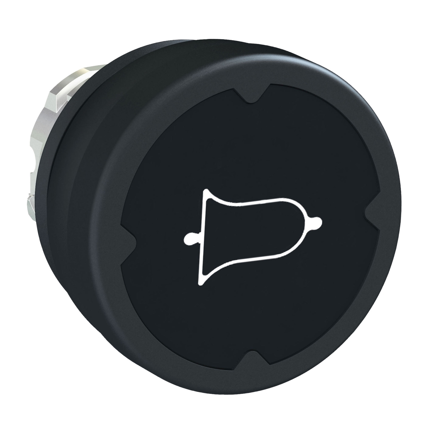 Schneider Electric Schneider Electric ZB4BC28001RA – Push button head, Harmony XB4, metal, flush, black, 22mm, spring return, for harsh environment, marking legend rotated 90 degree