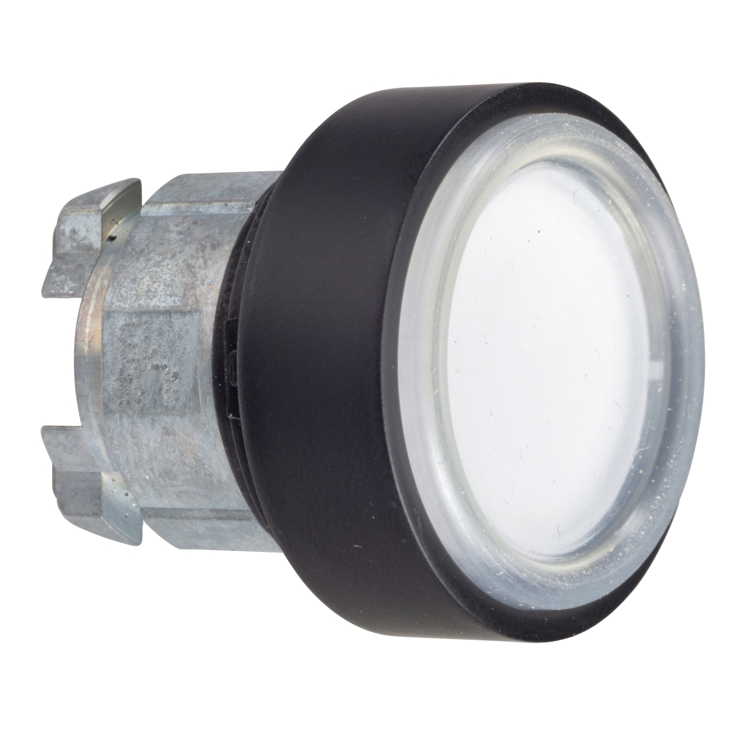 Schneider Electric Schneider Electric ZB4BP1837 – Push button head, Harmony XB4, black metal, flush, white, 22mm, spring return, clear membrane, unmarked