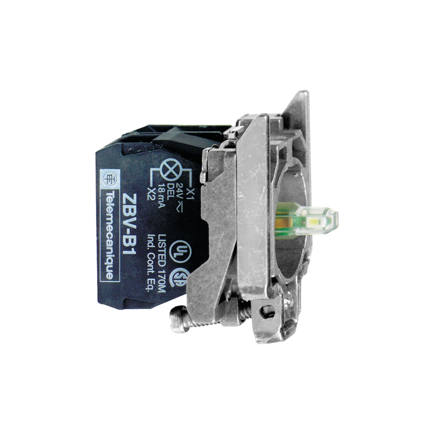 Schneider Electric Schneider Electric ZB4BW0G55 – orange light block with body/fixing collar with integral LED 110...120V 1NO+1NC