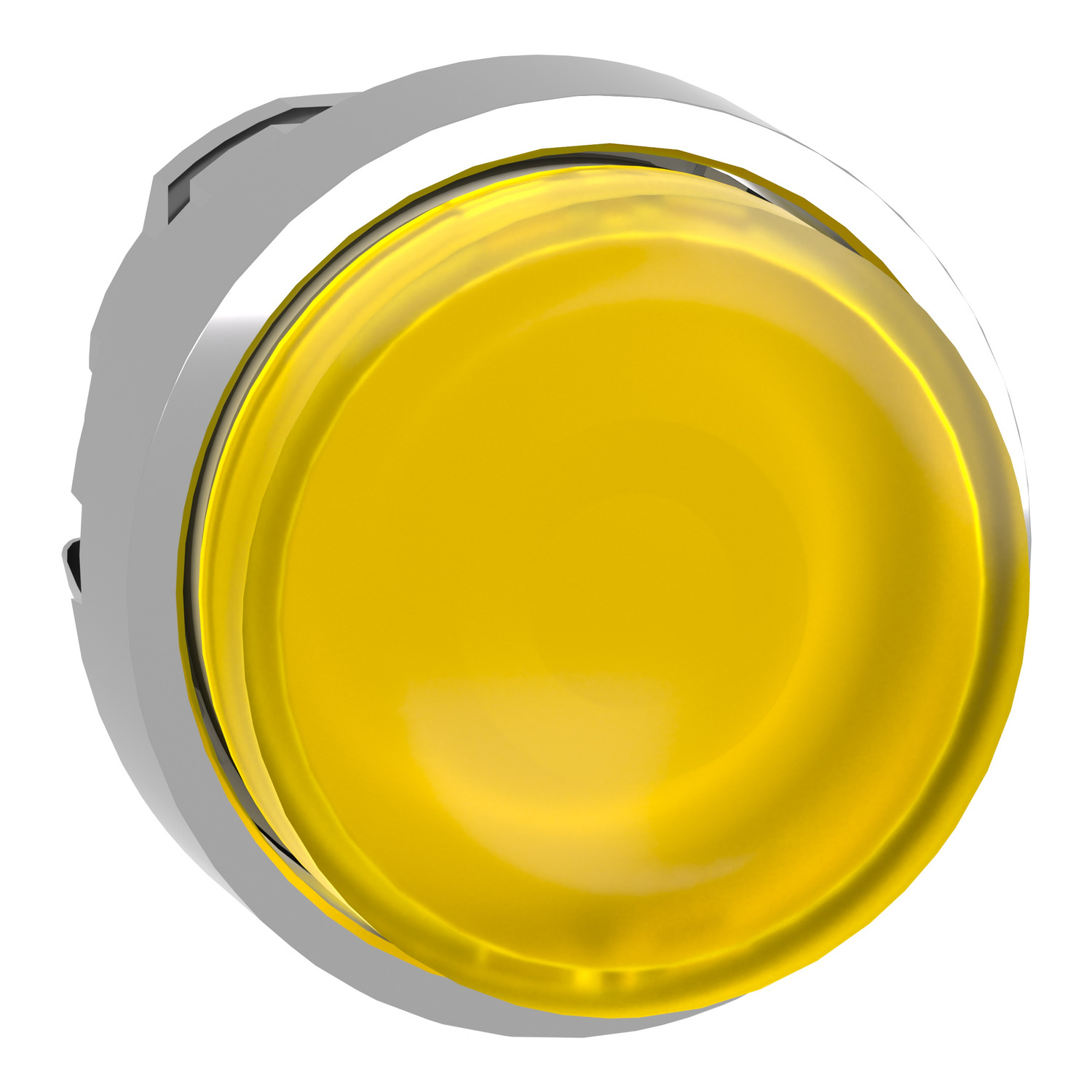 Schneider Electric Schneider Electric ZB4BW183 – Head for illuminated push button, Harmony XB4, metal, yellow projecting, 22mm, universal LED, spring return, plain lens