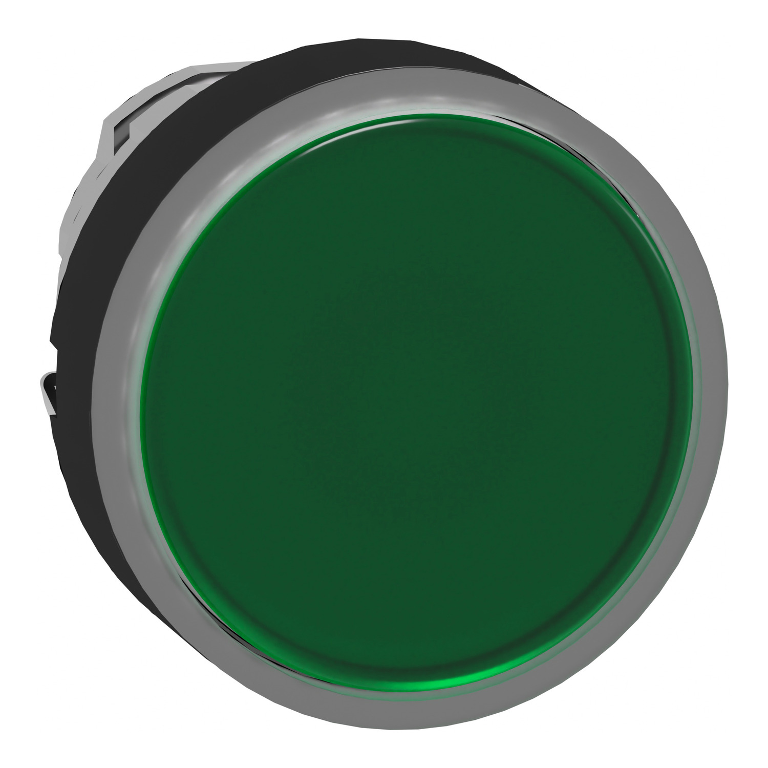 Schneider Electric Schneider Electric ZB4BW3337 – Head for illuminated push button, Harmony XB4, green flush, 22mm, universal LED, spring return, plain, unmarked